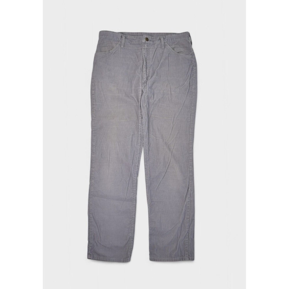 Vintage Corduroy Pants Mens 34x31 Grey Rustler Trousers Straight Leg Western